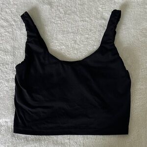 Aerie Crop Black Sleeveless Crop Tank Top